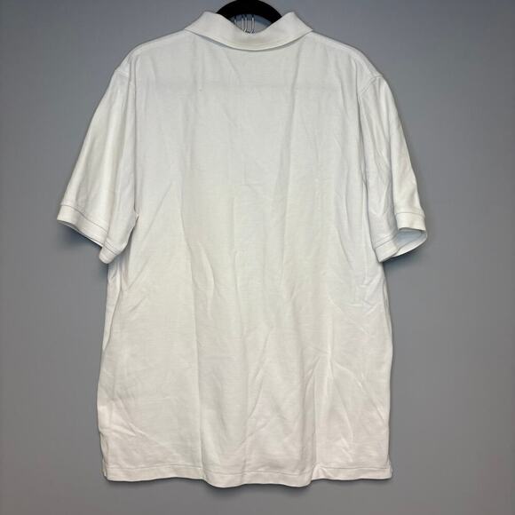 L.L. Bean Mens White Short Sleeve Preppy Golf Polo Traditional Fit Sz L Tall - Picture 2 of 3